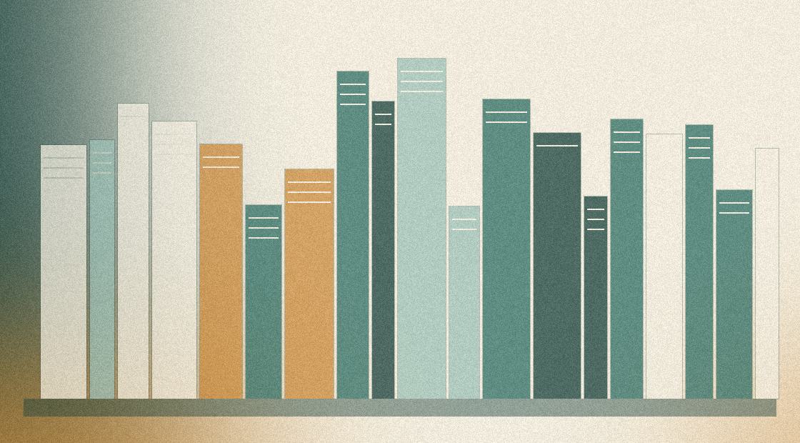Книжная полка с учебниками и словарями